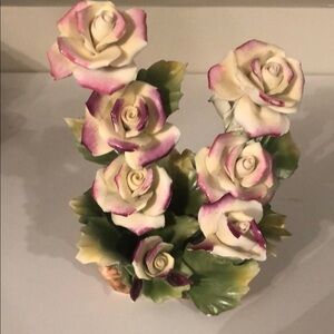 Genuine Capodimonte Made in Italy Ceramic Rose Arrangement